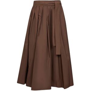Weekend Max Mara, Dames, Rokken, Bruin, Maat: XS Katoen,