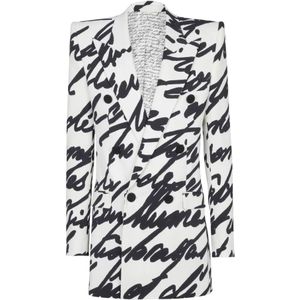 Balmain Crepe jas met 'Love Letter' print , White , Heren , Maat: M