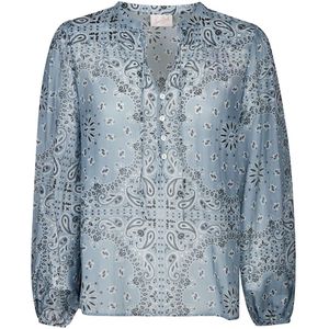MC2 Saint Barth, Dames, Blouses & Shirts, Blauw, Maat: M Zijde,
