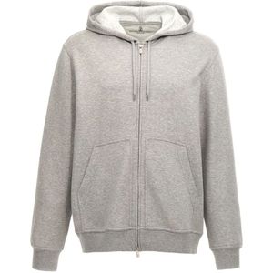 Brunello Cucinelli, Heren, Sweatshirts & Hoodies, Grijs, Maat: 2XL Katoen,