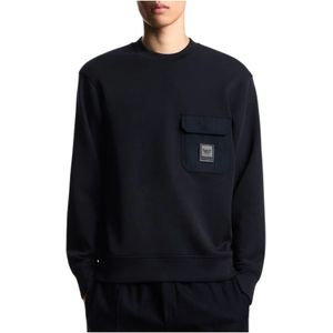 Emporio Armani, Heren, Sweatshirts & Hoodies, Blauw, Maat: M Jersey,