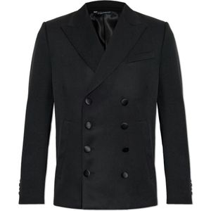 Dolce & Gabbana, Heren, Jassen, Zwart, Maat: S Wol,