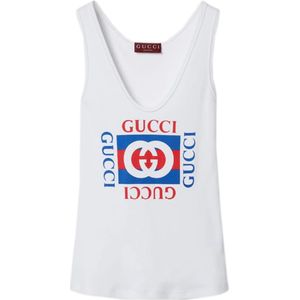 Gucci, Dames, Tops, Wit, Maat: S Katoen,