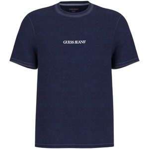 Guess, Heren, Tops, Blauw, Maat: M Katoen,