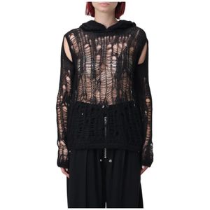 Rick Owens, Dames, Sweatshirts & Hoodies, Zwart, Maat: S Mohair,