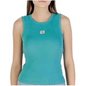 Calvin Klein - Jeans Top - Turquoise - Mouwloos - Slanke Pasvorm
