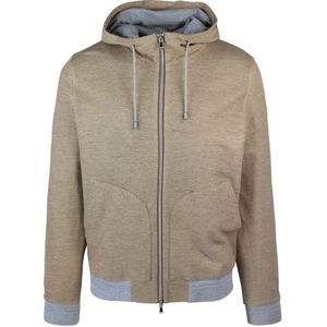 Lubiam, Heren, Sweatshirts & Hoodies, Beige, Maat: M Katoen,