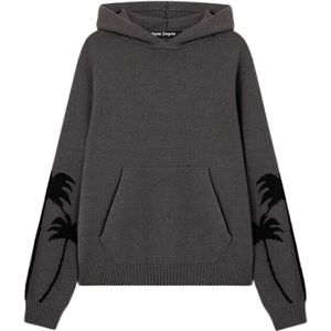 Palm Angels, Heren, Truien, Grijs, Maat: M Katoen,