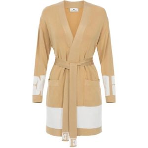 Elisabetta Franchi, Dames, Truien, Beige, Maat: XS Viscose,