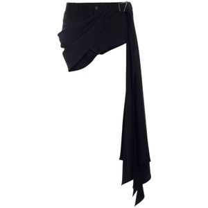 Mugler, Dames, Korte broeken, Zwart, Maat: XS Denim,