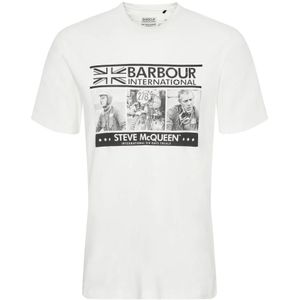 Barbour, Heren, Tops, Wit, Maat: L Katoen,