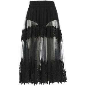 Elisabetta Franchi, Dames, Rokken, Zwart, Maat: M