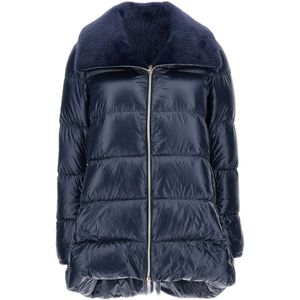 Herno, Dames, Jassen, Blauw, Maat: XL Polyamide,