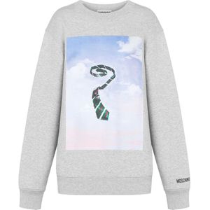 Moschino, Dames, Sweatshirts & Hoodies, Grijs, Maat: XS Katoen,