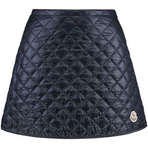 Moncler, Dames, Rokken, Blauw, Maat: 2XS Nylon,