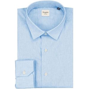 Bagutta, Heren, Overhemden, Blauw, Maat: 5XL Katoen,