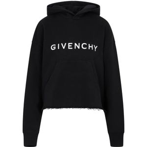 Givenchy - Hoodie - Zwart - Katoen - Vaste Capuchon - Lange Mouwen