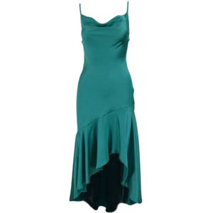 Pinko, Dames, Jurken, Blauw, Maat: S Satijn,