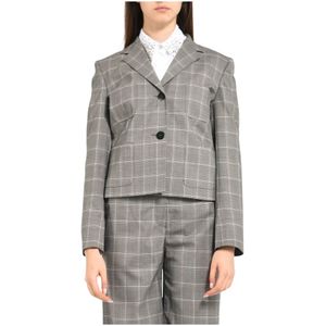 Max Mara Studio, Dames, Jassen, Grijs, Maat: L Wol,
