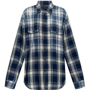 Dsquared2, Dames, Blouses & Shirts, Blauw, Maat: S Katoen,