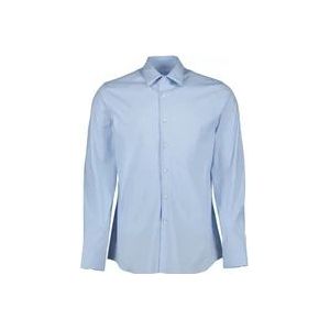 Prada Klassieke Popeline Overhemd , Blue , Heren , Maat: XL