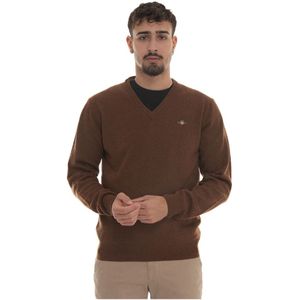 Gant, Heren, Truien, Bruin, Maat: 2XL