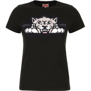 Kenzo, Dames, Tops, Zwart, Maat: XS Katoen,