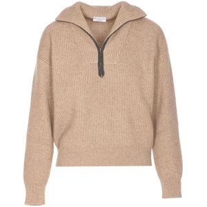 Brunello Cucinelli, Dames, Truien, Bruin, Maat: M