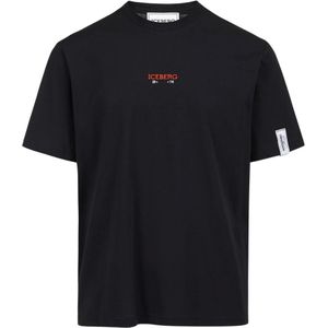 Iceberg, Heren, Tops, Zwart, Maat: S Katoen,