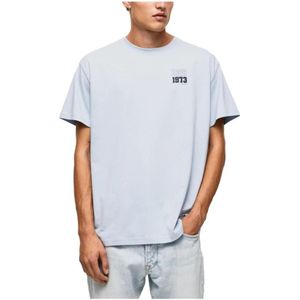 Pepe Jeans, Heren, Tops, Blauw, Maat: S Katoen,