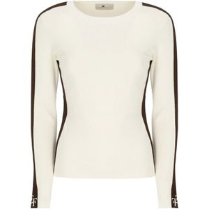 Elisabetta Franchi, Dames, Truien, Beige, Maat: XS Viscose,