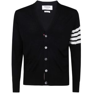 Thom Browne, Heren, Truien, Zwart, Maat: 2XS Wol,