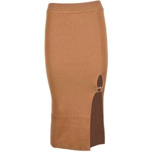 Pinko, Dames, Rokken, Bruin, Maat: 2XS Wol,
