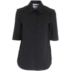 Moschino, Dames, Blouses & Shirts, Zwart, Maat: M