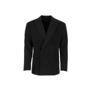 Dsquared2 Zwarte stretch wollen Dan Db blazer , Black , Heren , Maat: M