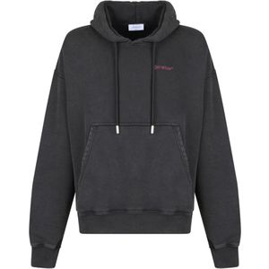 Off White, Heren, Sweatshirts & Hoodies, Zwart, Maat: M Katoen,