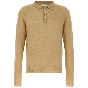 Ma'ry'ya, Heren, Truien, Beige, Maat: L Katoen,