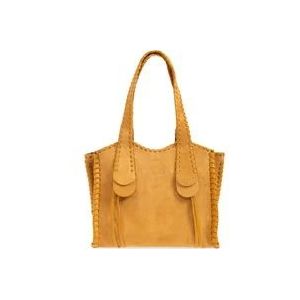 Chloé ‘Mony Medium’ suède shopper tas , Yellow , Dames , Maat: ONE Size