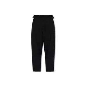 Balenciaga Ontspannen zittende broek met geplooide voorkant , Black , Heren , Maat: XS