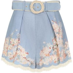 Zimmermann, Dames, Korte broeken, Blauw, Maat: XS Linnen,