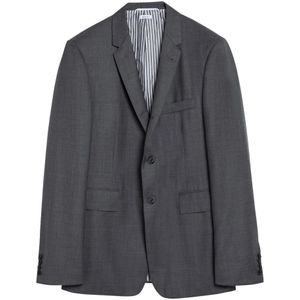 Thom Browne, Heren, Jassen, Grijs, Maat: 2XL Wol,