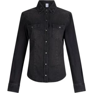 Liu Jo, Dames, Blouses & Shirts, Zwart, Maat: M Katoen,