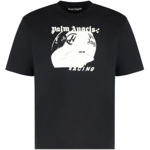 Palm Angels, Heren, Tops, Zwart, Maat: 3XL Katoen,
