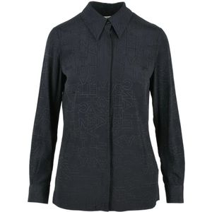 Elisabetta Franchi, Dames, Blouses & Shirts, Zwart, Maat: S Satijn,