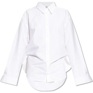 Balenciaga, Dames, Blouses & Shirts, Wit, Maat: S Katoen,