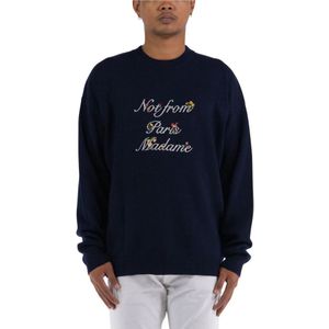 Drole de Monsieur, Heren, Truien, Blauw, Maat: M Wol,