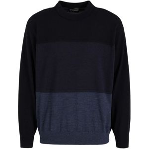Emporio Armani, Heren, Truien, Blauw, Maat: M Wol,