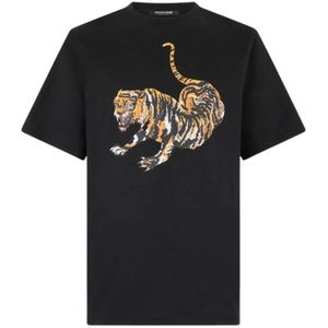 Roberto Cavalli, Heren, Tops, Zwart, Maat: S Katoen,