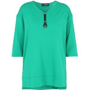 Doris S, Dames, Blouses & Shirts, Groen, Maat: L Viscose,