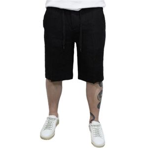 John Richmond, Heren, Korte broeken, Zwart, Maat: 2XL Linnen,